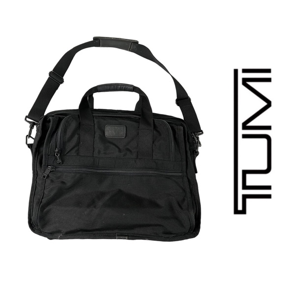 TUMI Slim Expandable Deluxe Portfolio Briefcase Messenger Bag Travel Carry-On